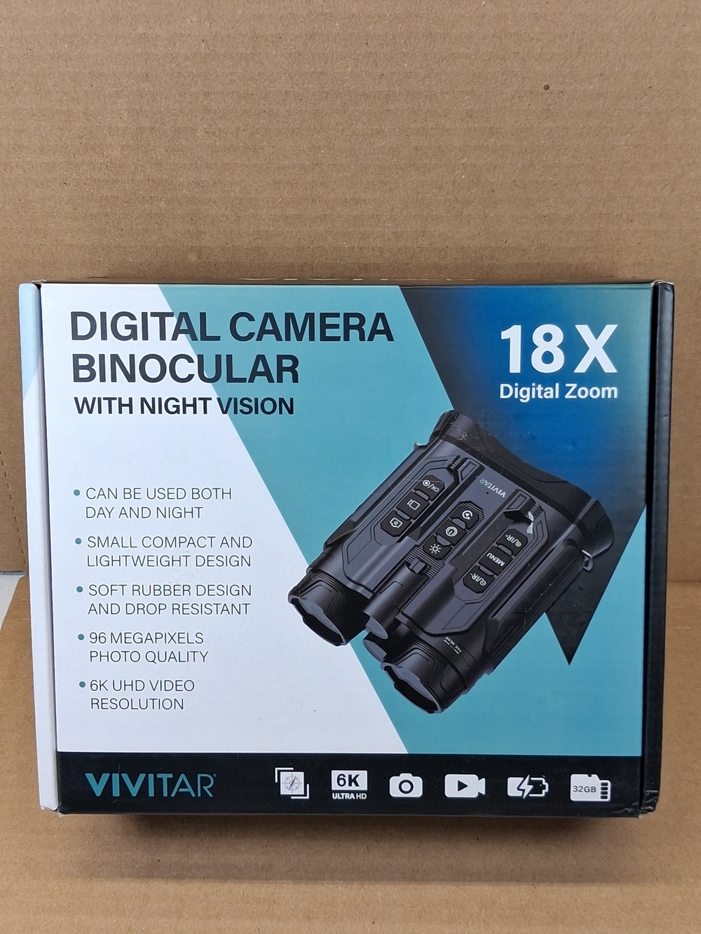 VIVITAR Black Digital Camera Binocular Night Vision 18X Digital Zoom New Sealed